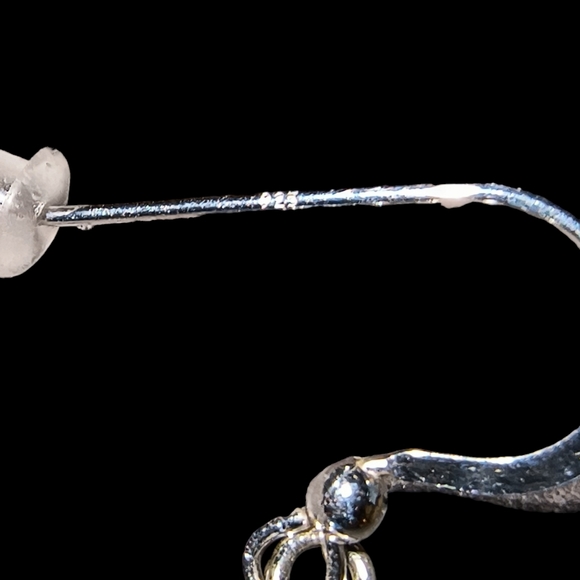 Blue Chalcedony & Sterling Silver Drop Earrings - Picture 8 of 8